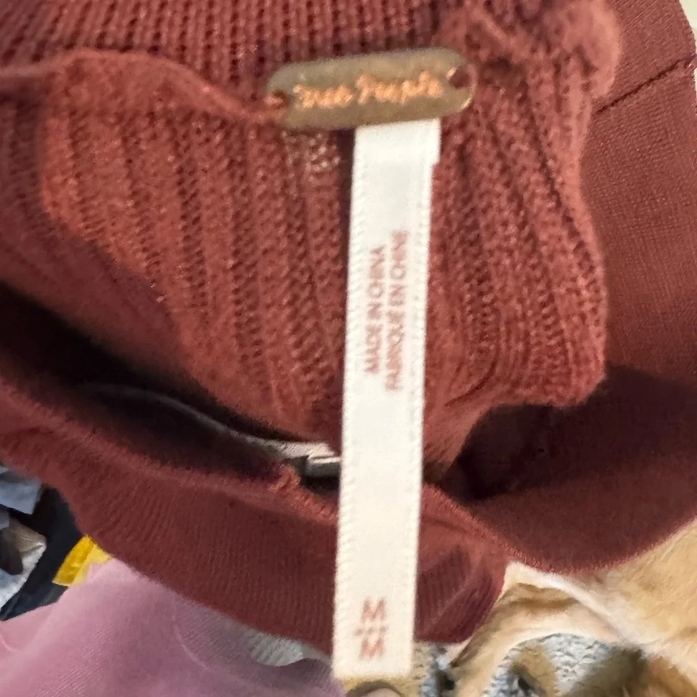 Free People Emilie Sweater Wide Leg Pants Medium In Rust - Picture 9 of 16